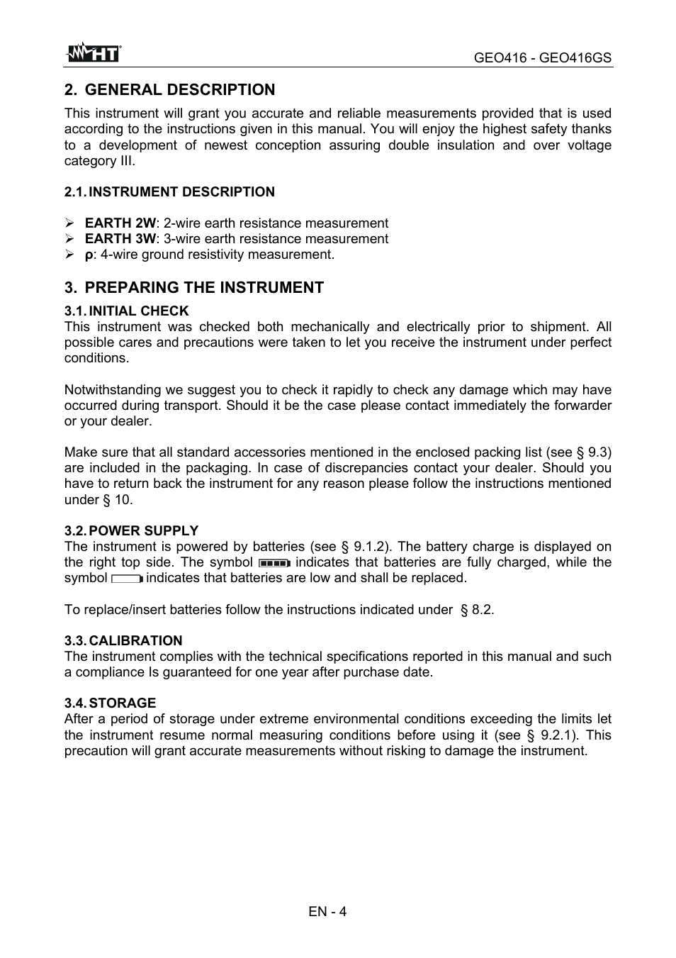 HT instruments GEO416 User Manual | Page 5 / 116