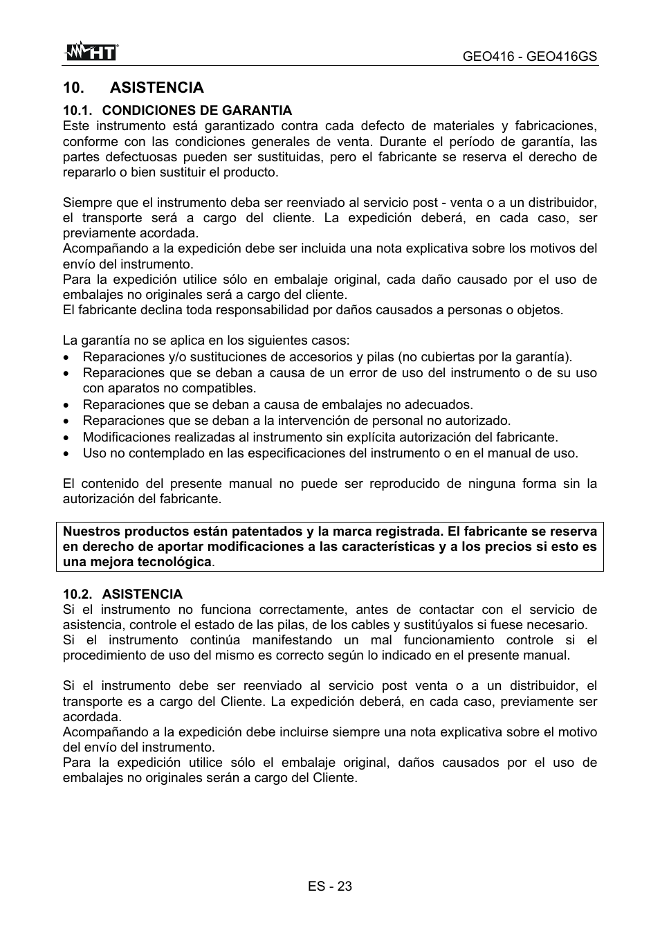 HT instruments GEO416 User Manual | Page 52 / 116