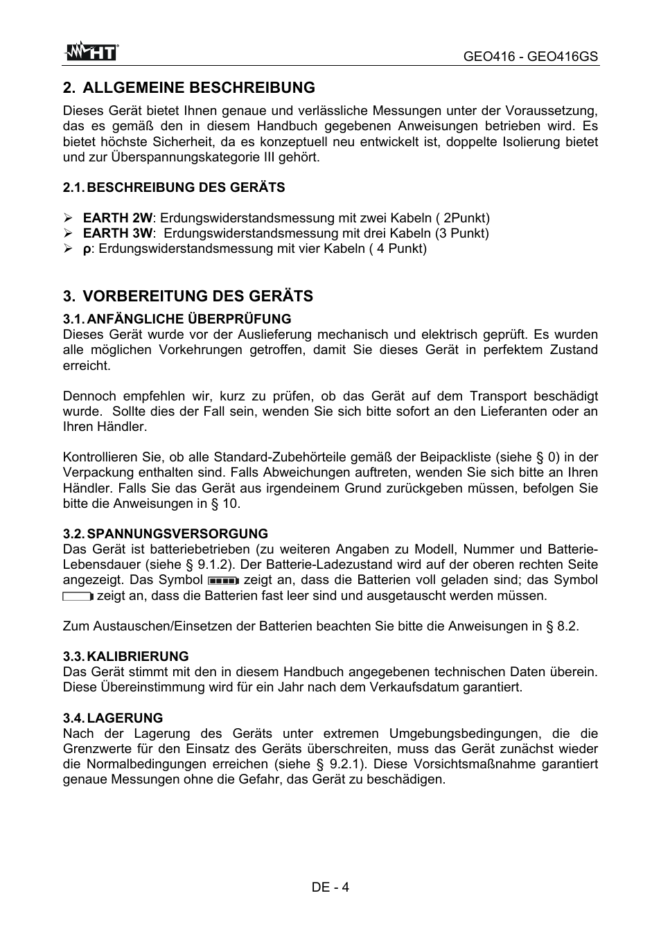 HT instruments GEO416 User Manual | Page 61 / 116