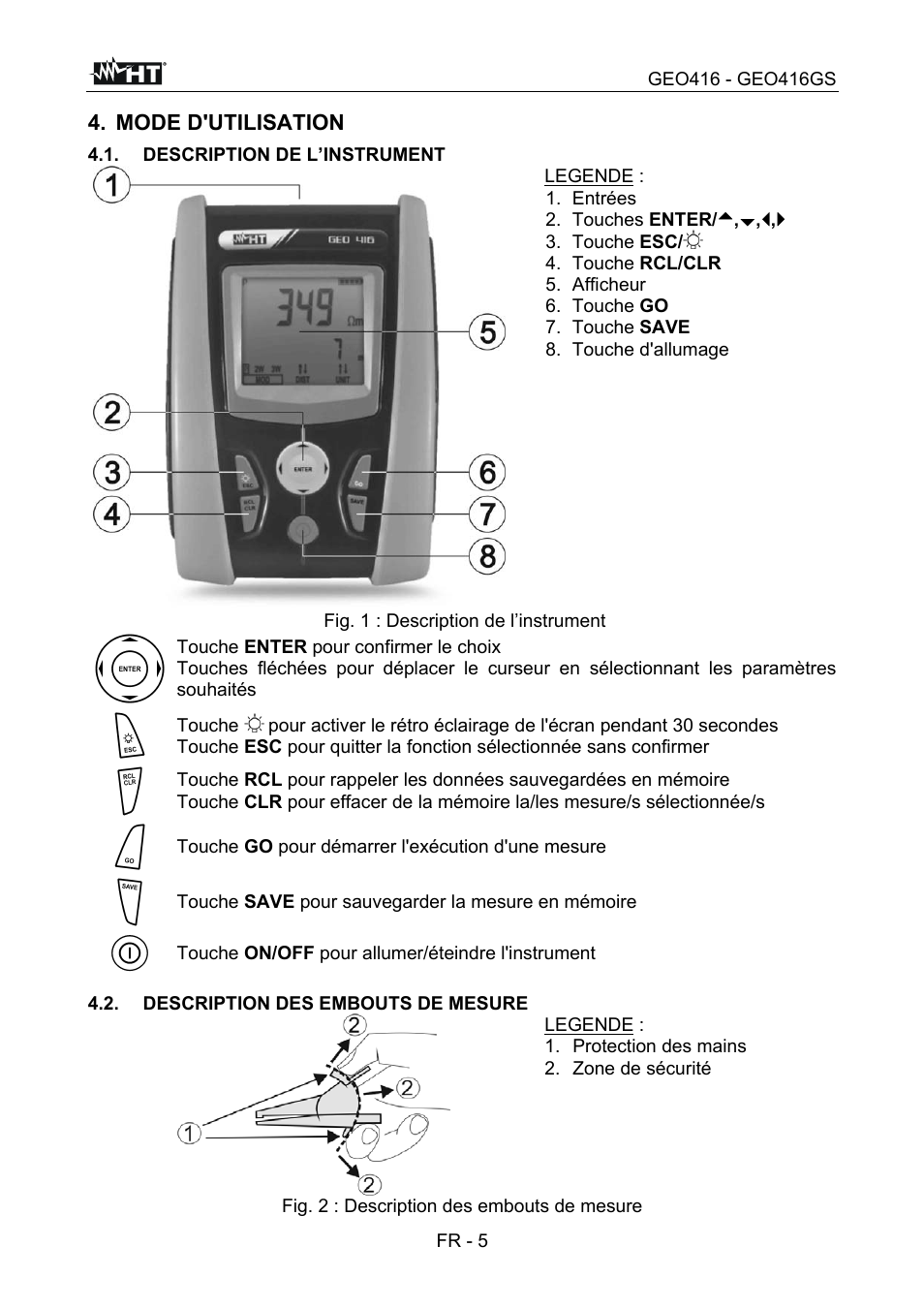 Mode d'utilisation | HT instruments GEO416 User Manual | Page 90 / 116