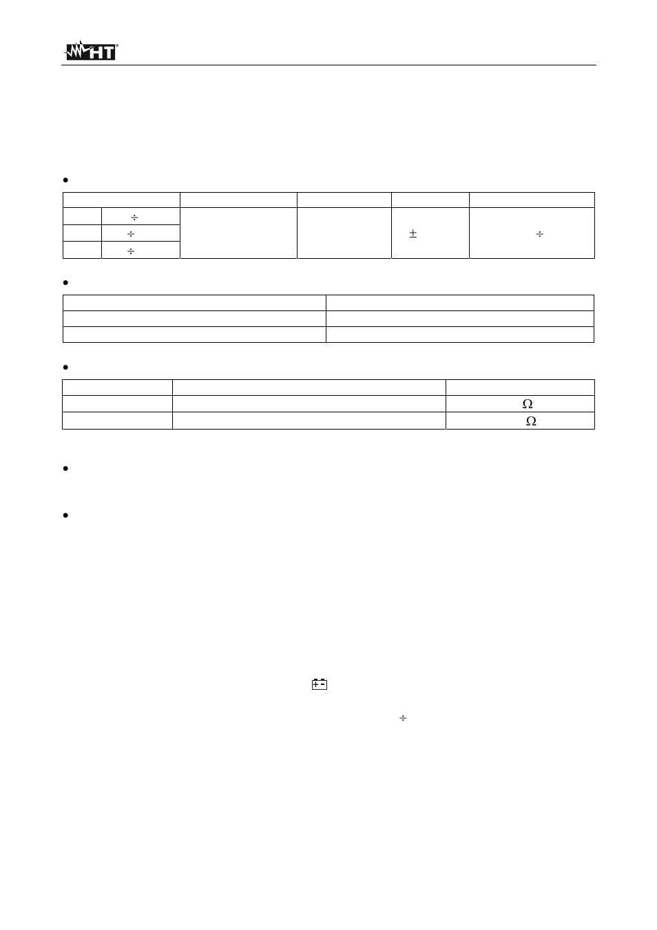 Technical specifications | HT instruments HT154 User Manual | Page 11 / 13