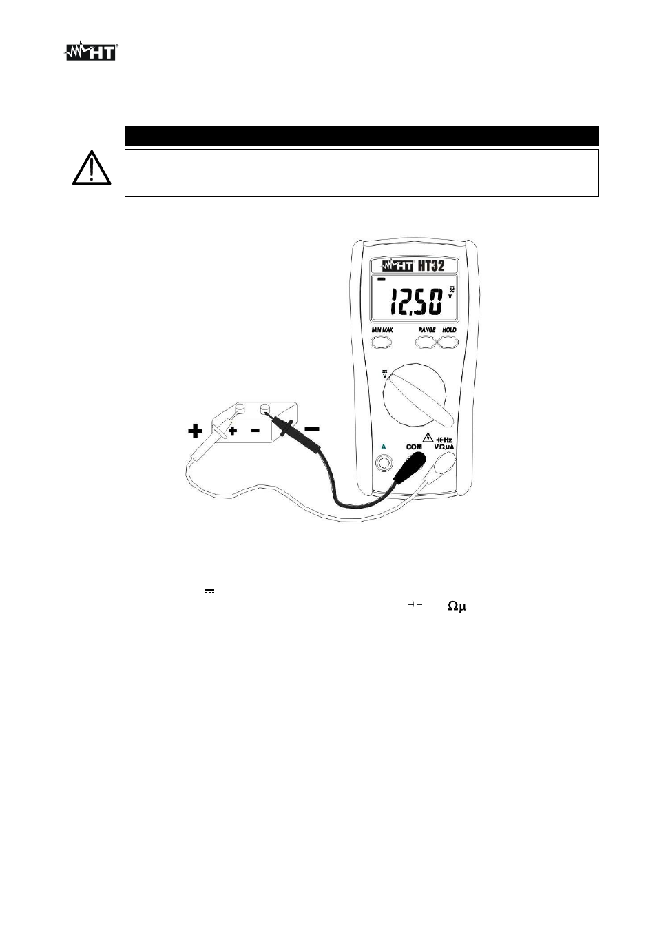 Caution | HT instruments HT32 User Manual | Page 10 / 23