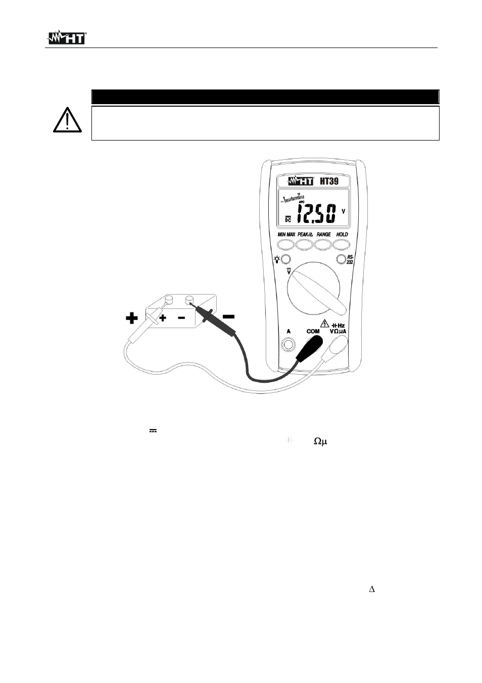 Caution | HT instruments HT39 User Manual | Page 11 / 24