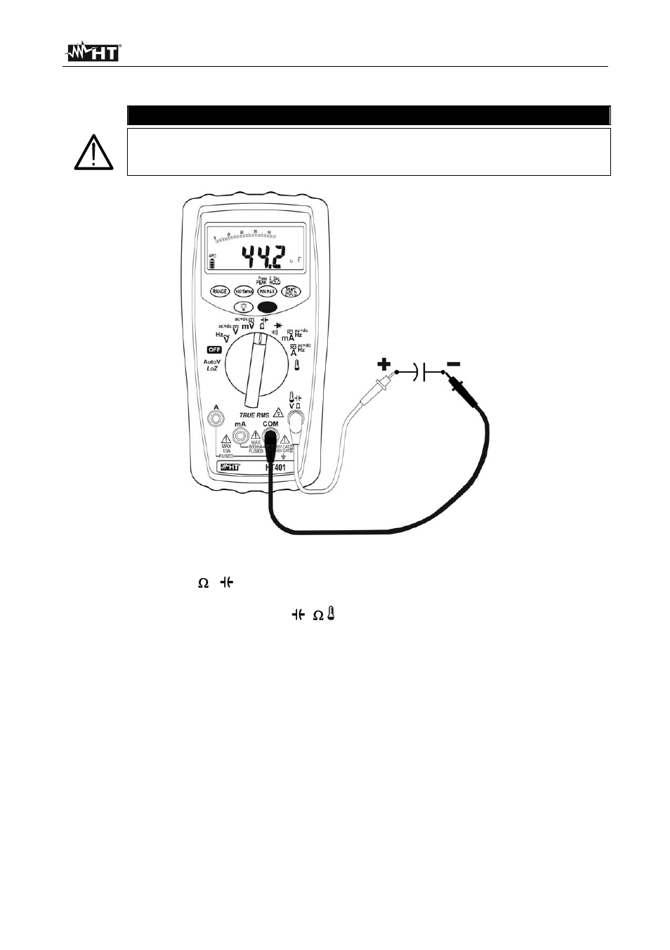 Caution | HT instruments HT401 User Manual | Page 17 / 24