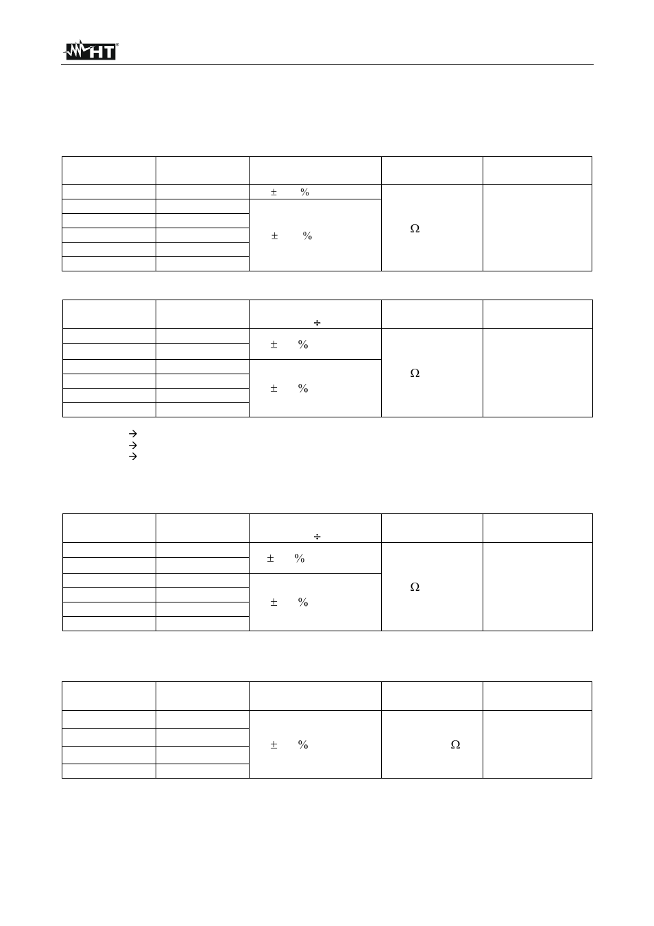 Technical specifications | HT instruments HT401 User Manual | Page 20 / 24