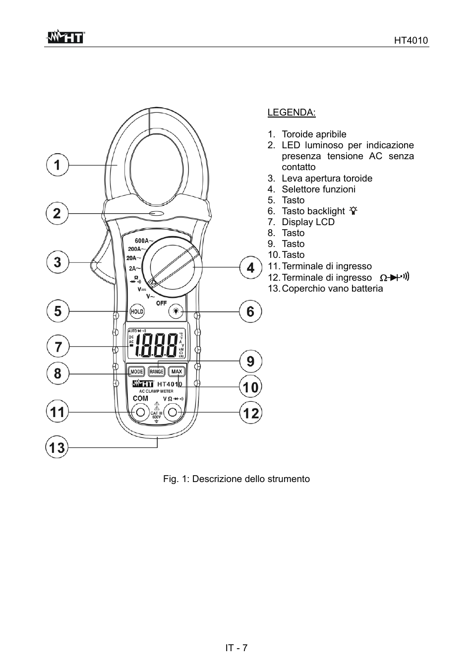 HT instruments HT4010 User Manual | Page 10 / 76