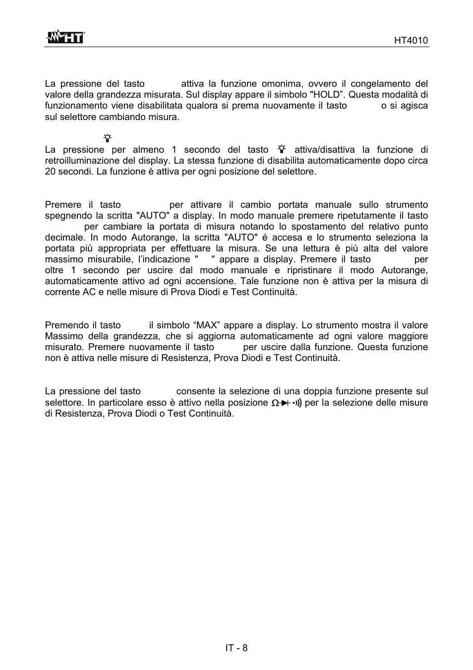 HT instruments HT4010 User Manual | Page 11 / 76