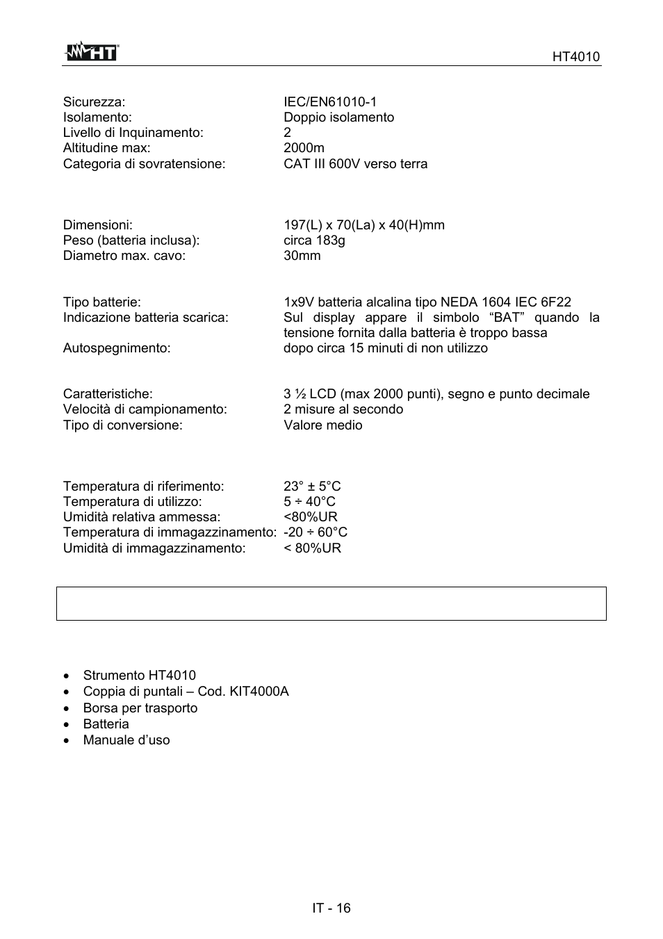 HT instruments HT4010 User Manual | Page 19 / 76