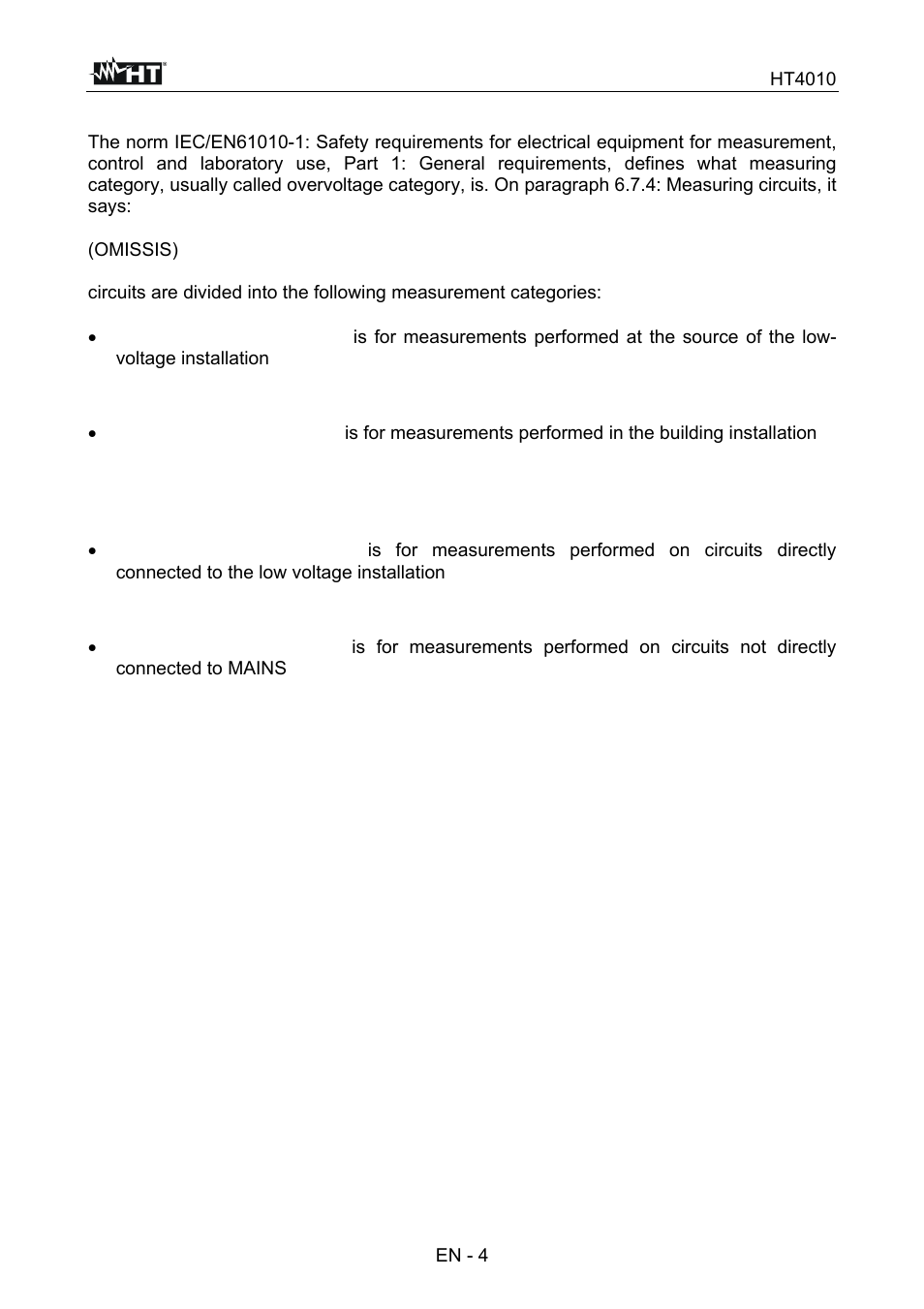 HT instruments HT4010 User Manual | Page 25 / 76