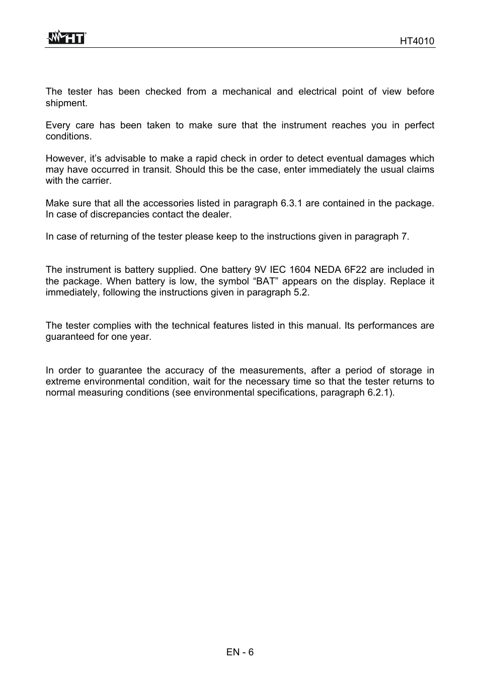 HT instruments HT4010 User Manual | Page 27 / 76