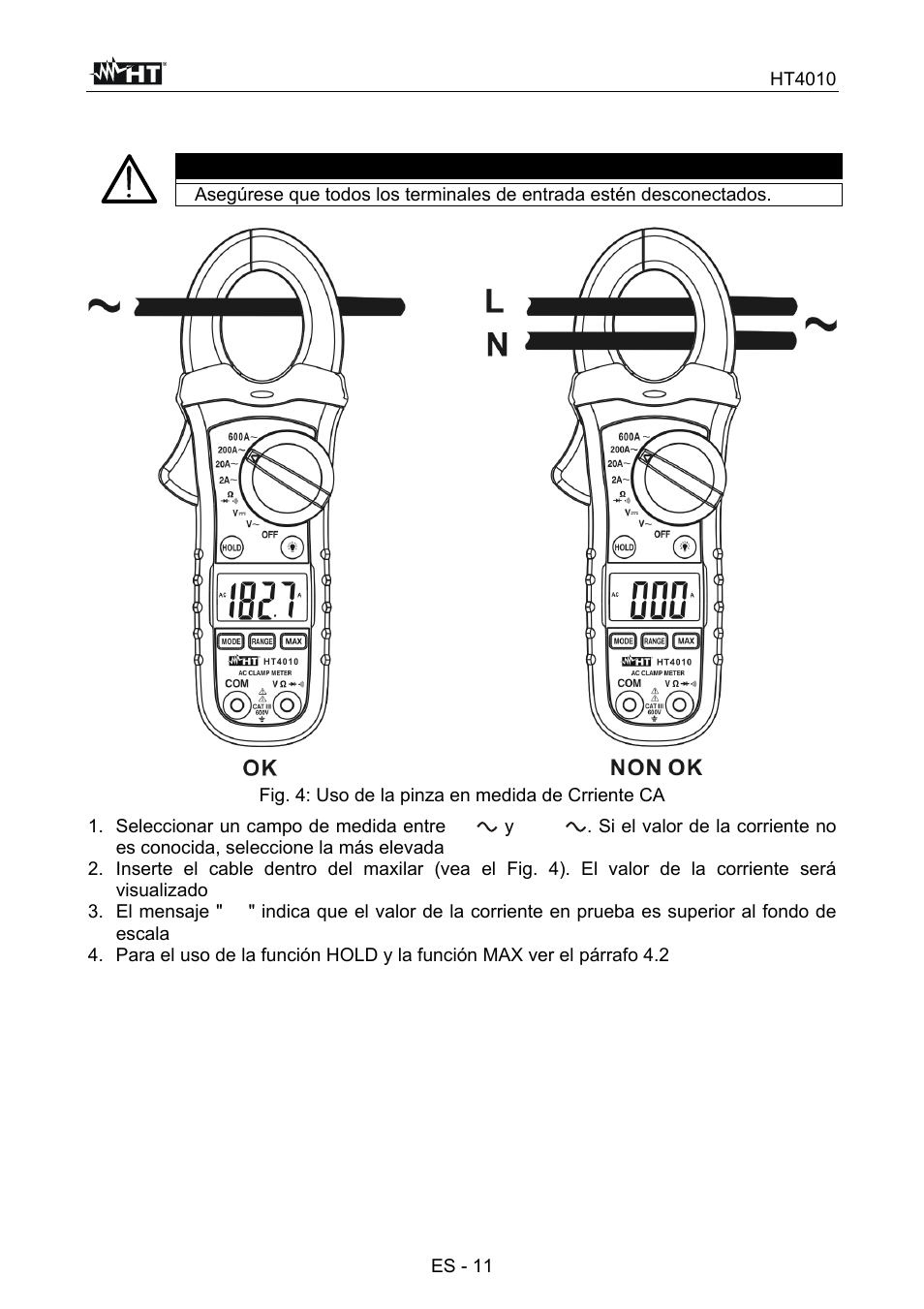 Atención | HT instruments HT4010 User Manual | Page 50 / 76