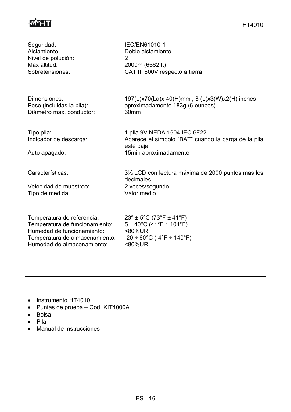 HT instruments HT4010 User Manual | Page 55 / 76