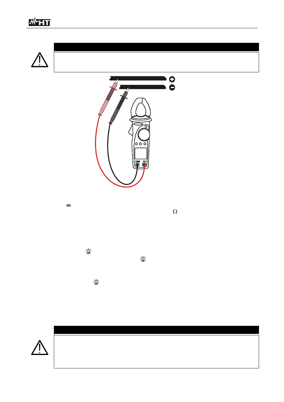 Warning | HT instruments HT4016 User Manual | Page 12 / 23