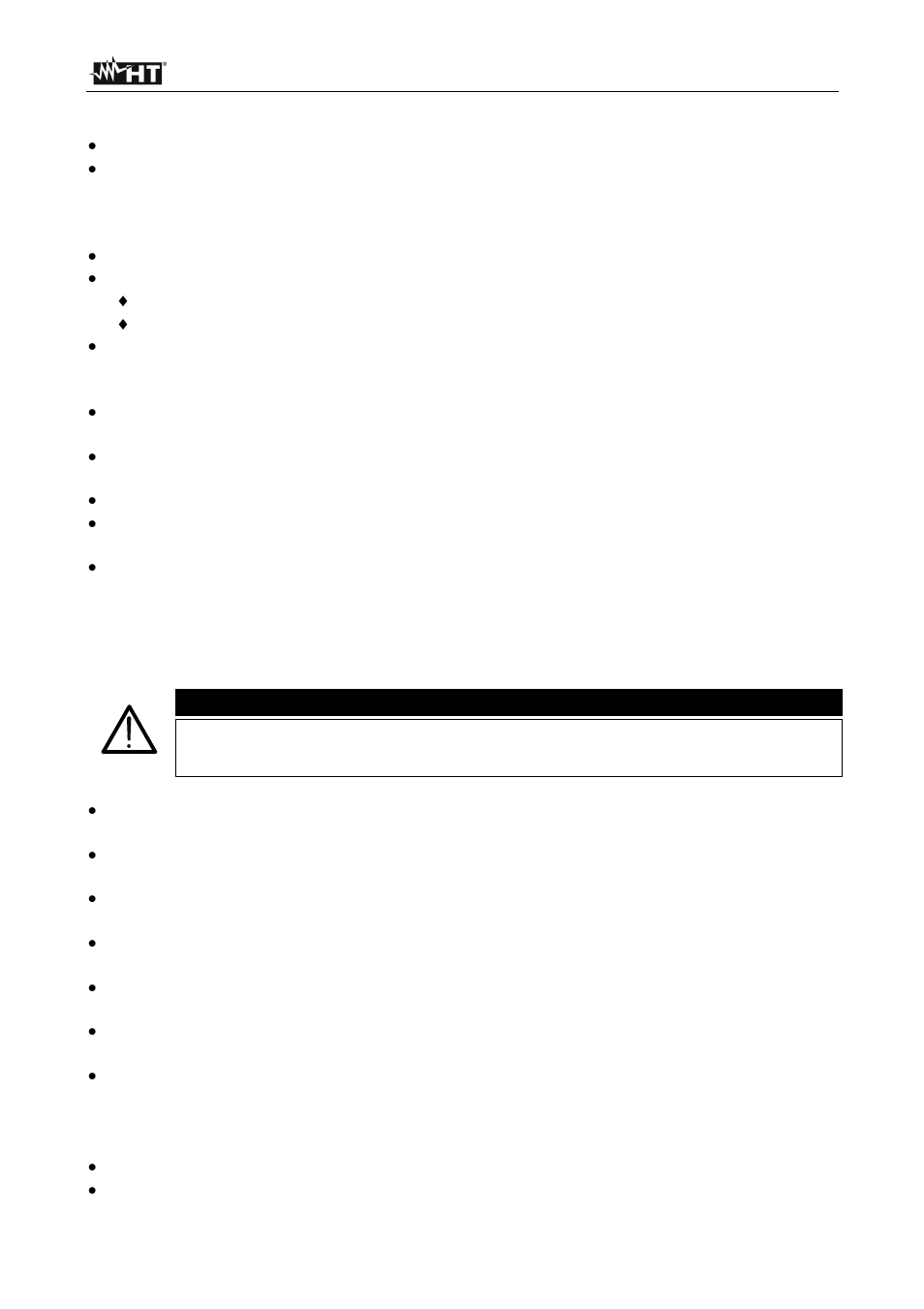 Warning | HT instruments HT4016 User Manual | Page 4 / 23