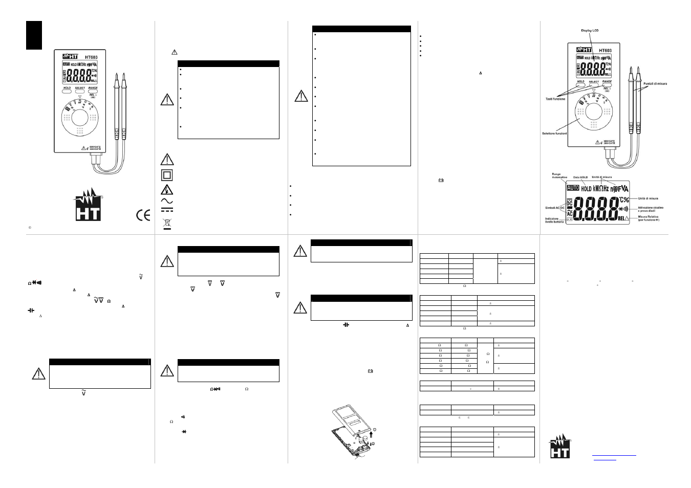 HT instruments HT603 User Manual | 5 pages