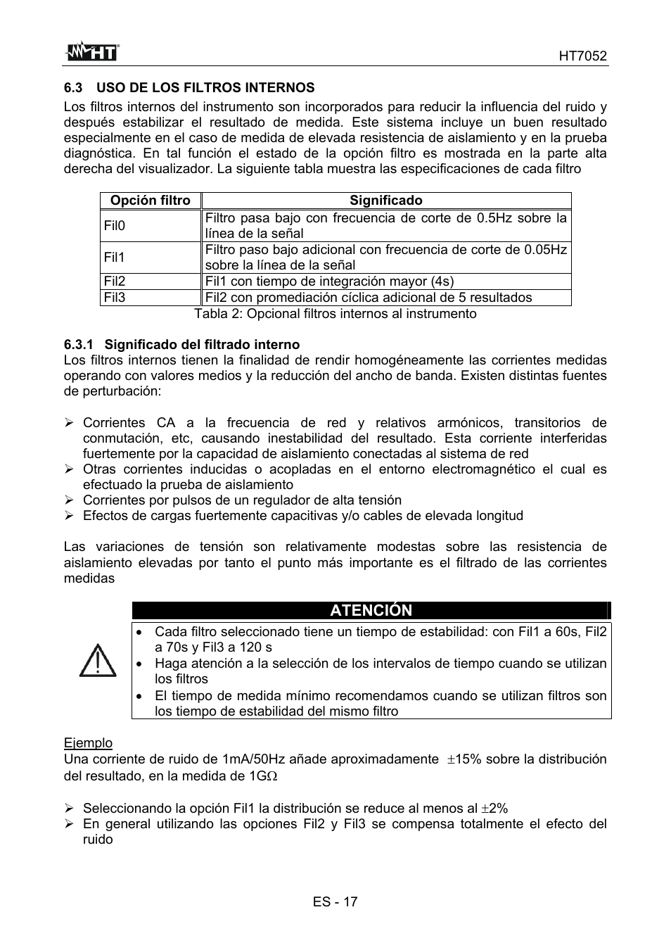 HT instruments HT7052 User Manual | Page 59 / 120