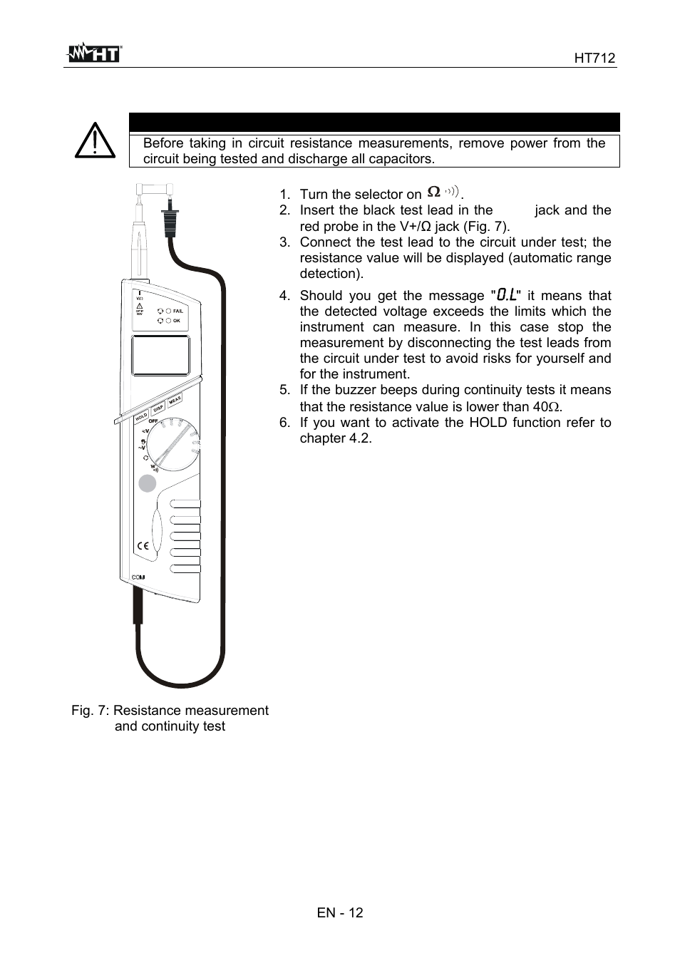 HT instruments HT712 User Manual | Page 13 / 17