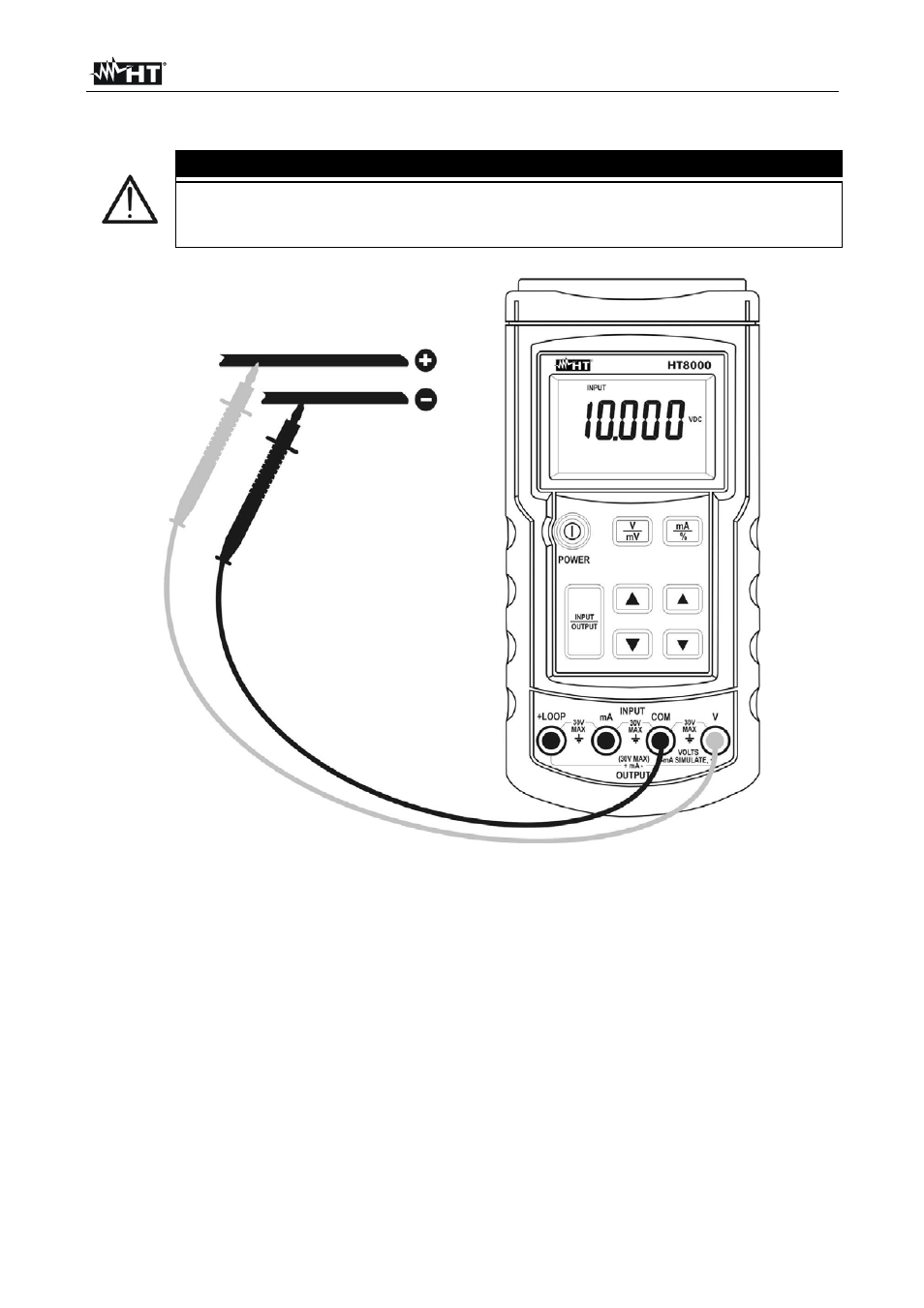 Caution | HT instruments HT8000 User Manual | Page 8 / 16