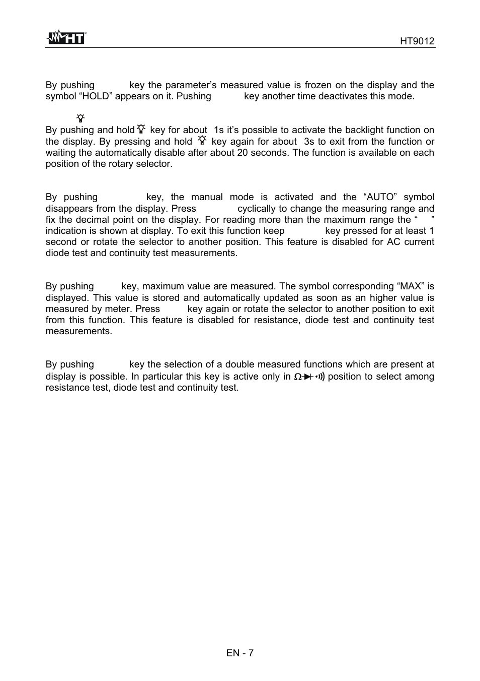HT instruments HT9012 User Manual | Page 8 / 17
