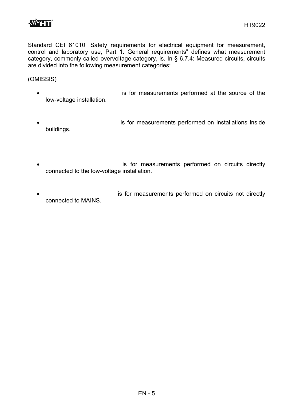 HT instruments HT9022 User Manual | Page 7 / 56