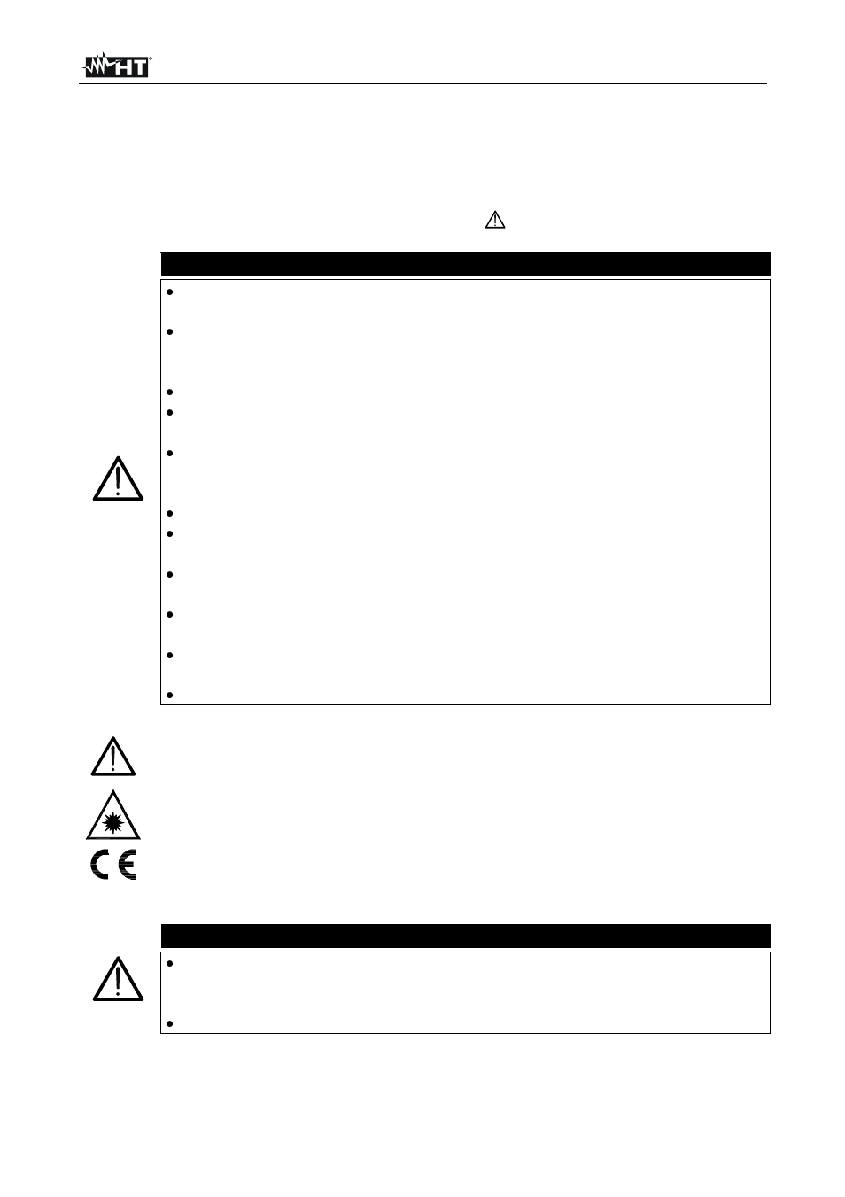 1 precautions and safety measures, Caution | HT instruments THT60 User Manual | Page 5 / 56