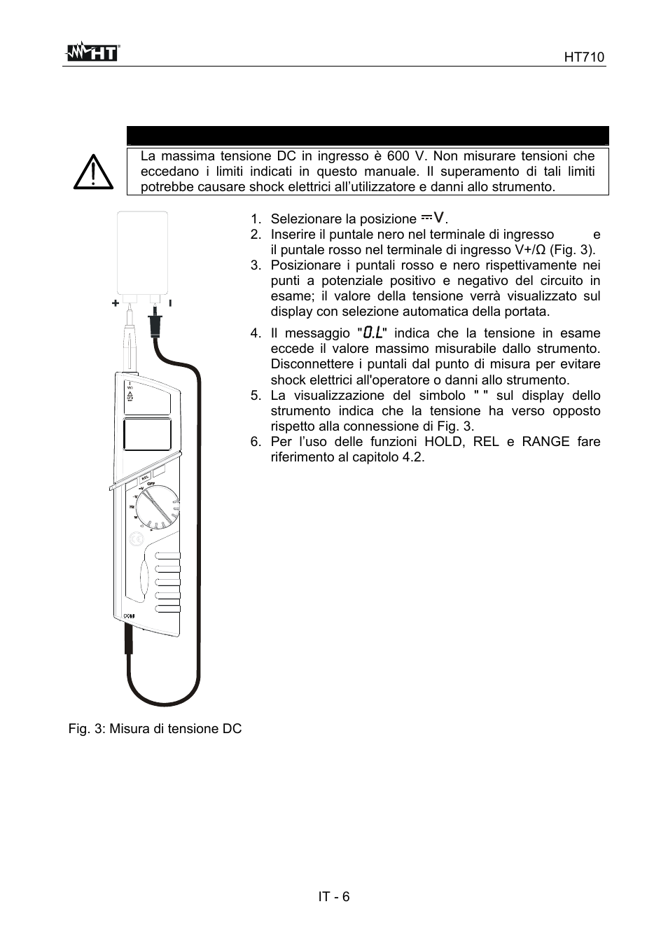 Attenzione | HT instruments HT710 User Manual | Page 11 / 72