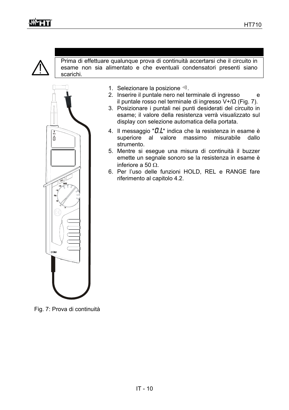 Attenzione | HT instruments HT710 User Manual | Page 15 / 72