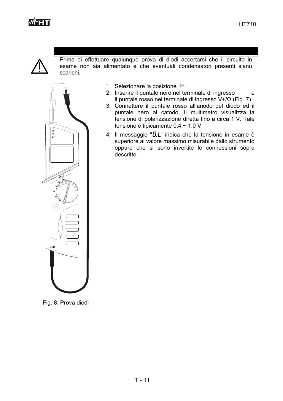 Attenzione | HT instruments HT710 User Manual | Page 16 / 72
