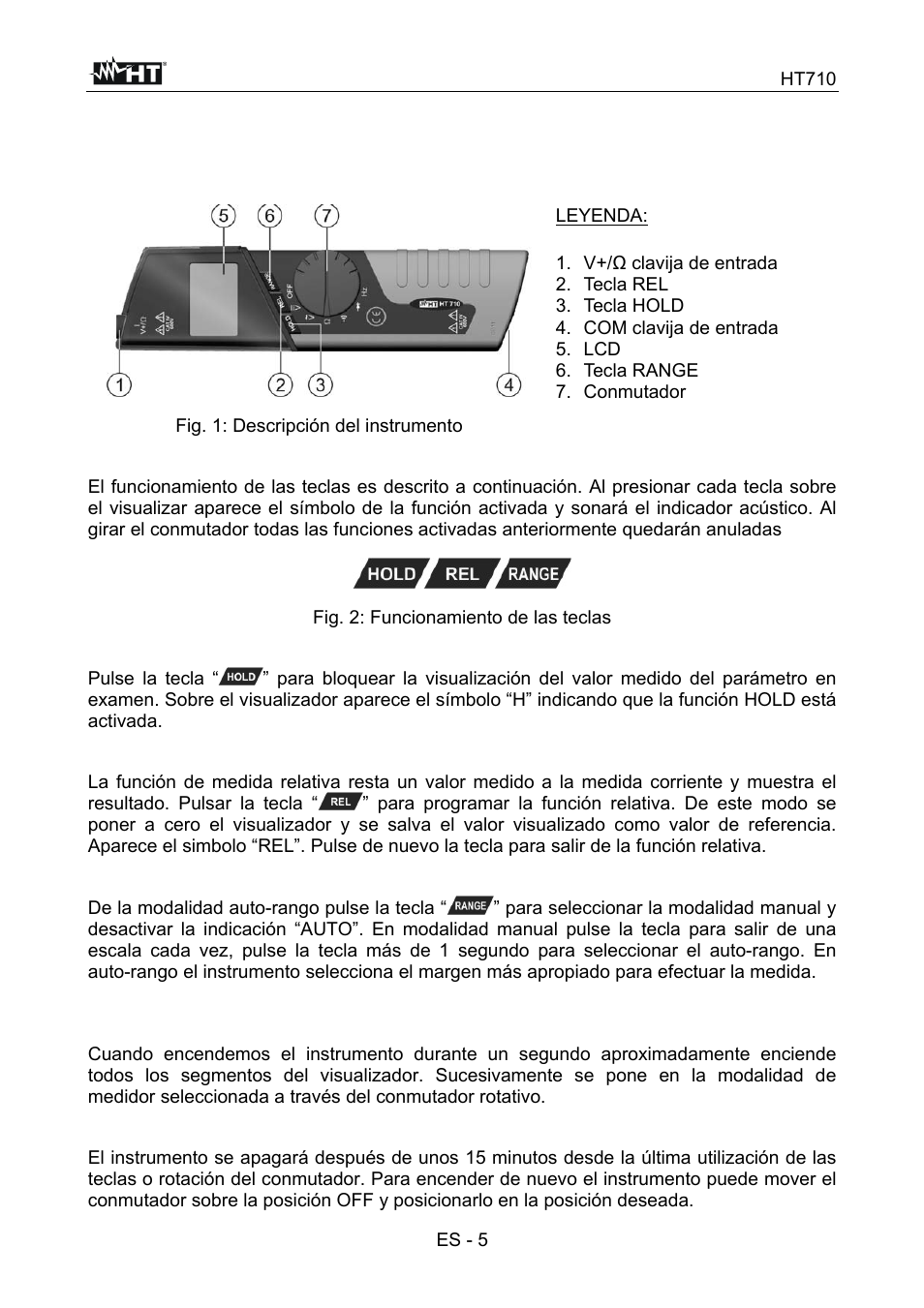 Instrucciones operativas | HT instruments HT710 User Manual | Page 44 / 72