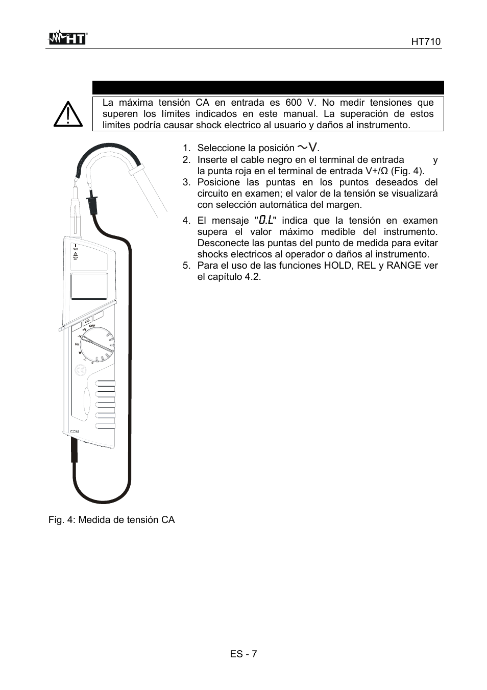 Atencion | HT instruments HT710 User Manual | Page 46 / 72
