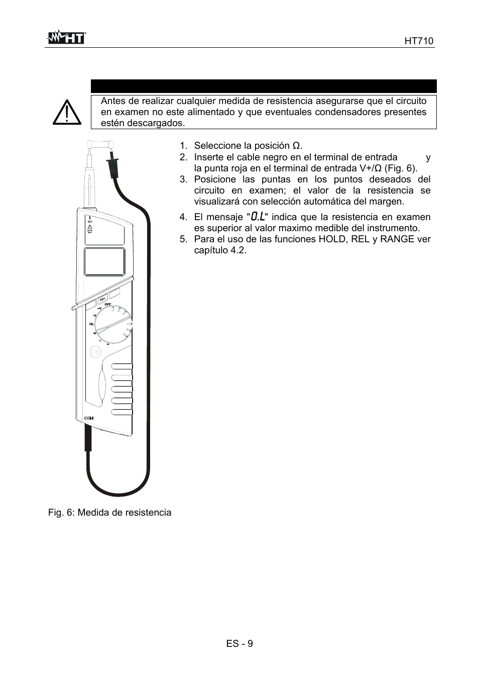 Atencion | HT instruments HT710 User Manual | Page 48 / 72
