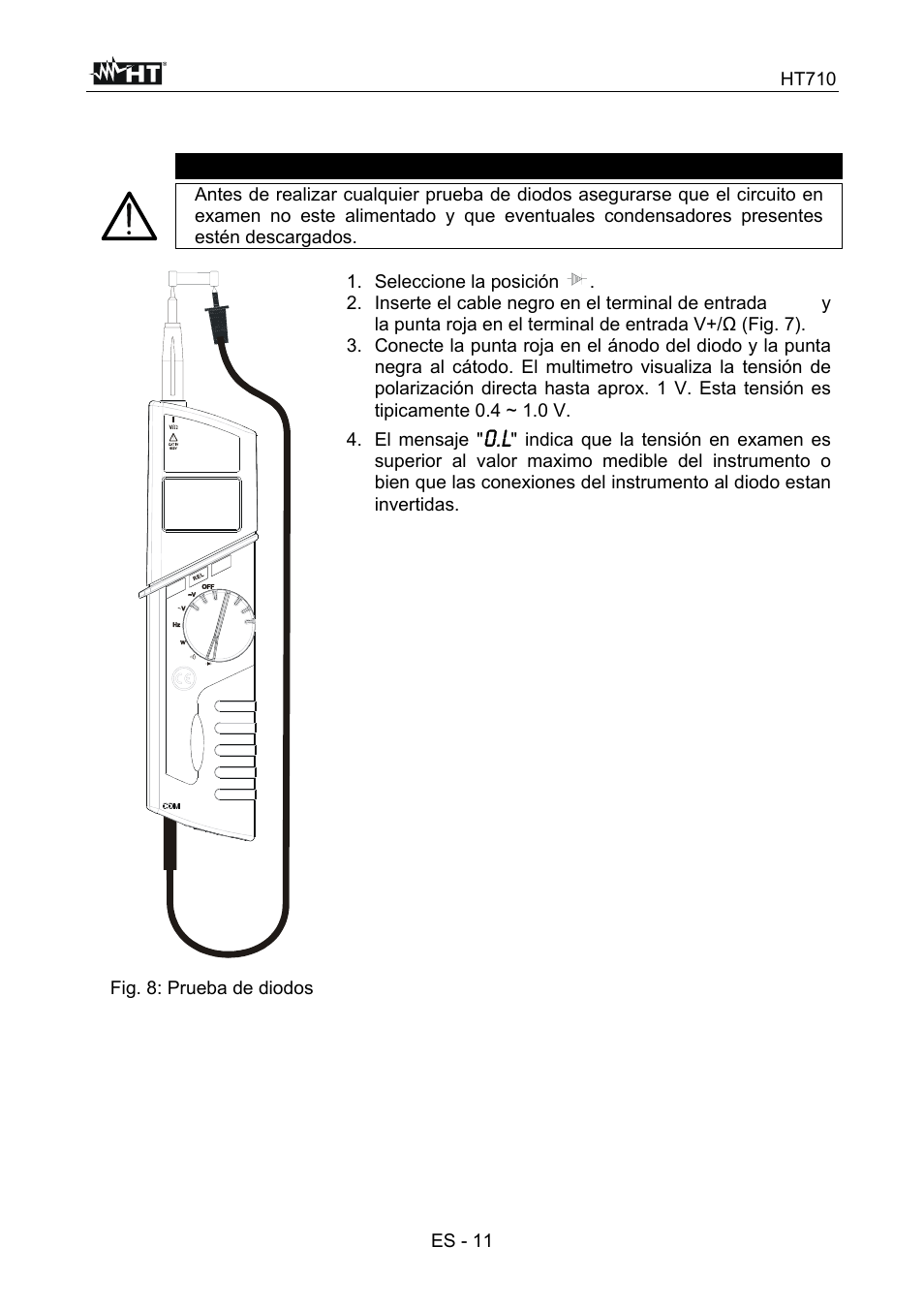 Atencion | HT instruments HT710 User Manual | Page 50 / 72