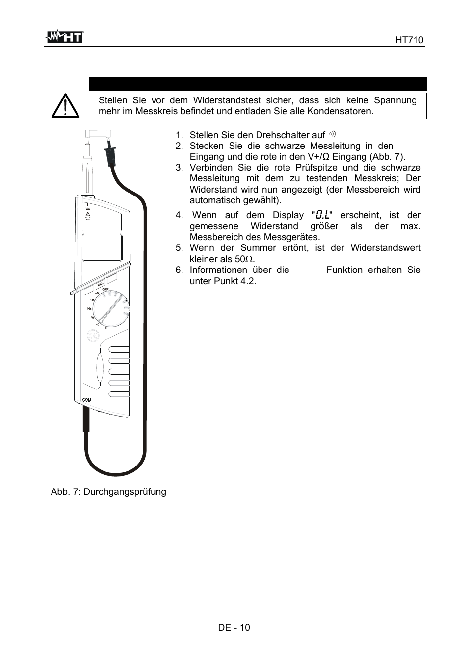 Achtung | HT instruments HT710 User Manual | Page 66 / 72