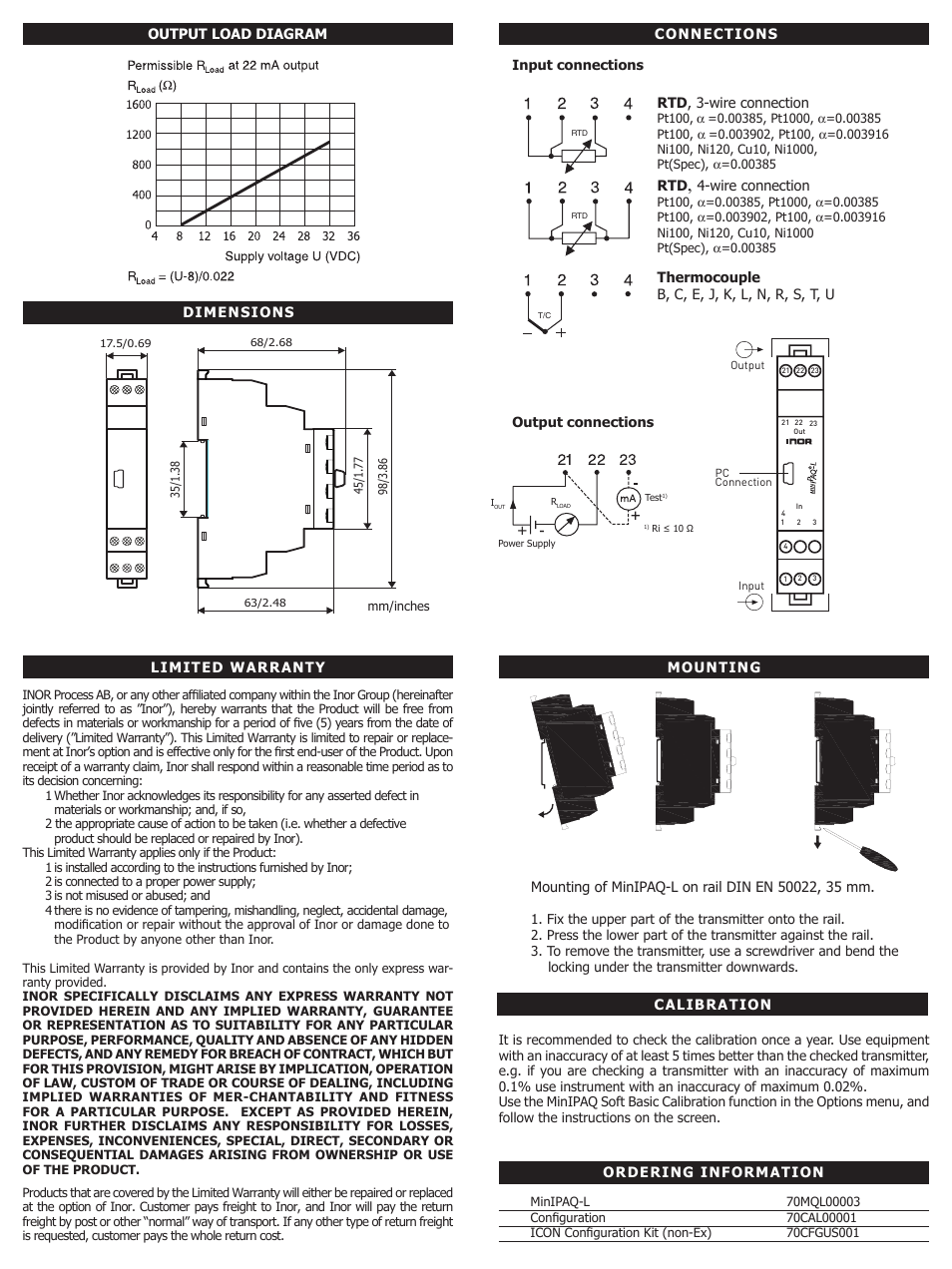 INOR MINIPAQ-L GB User Manual | Page 2 / 2