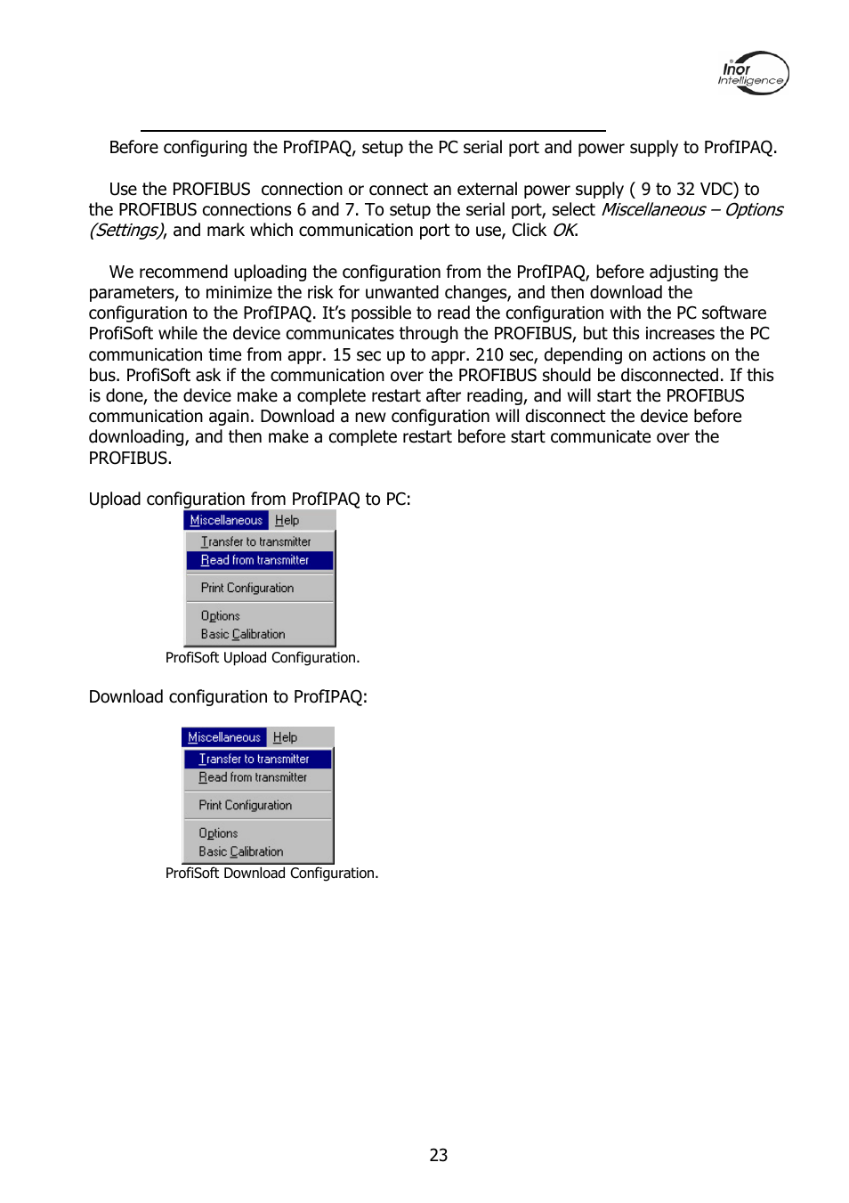 INOR PROFIPAQ-L User Manual | Page 23 / 36