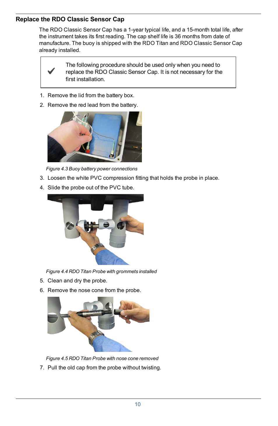 Replace the rdo classic sensor cap | In-Situ Aquaculture Buoy Manual (purchased after 28 May 2013) User Manual | Page 10 / 40