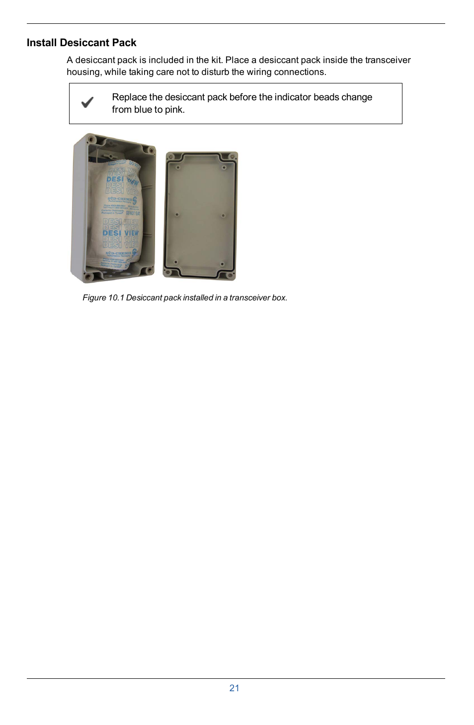 Install desiccant pack | In-Situ Aquaculture Buoy Manual (purchased after 28 May 2013) User Manual | Page 21 / 40