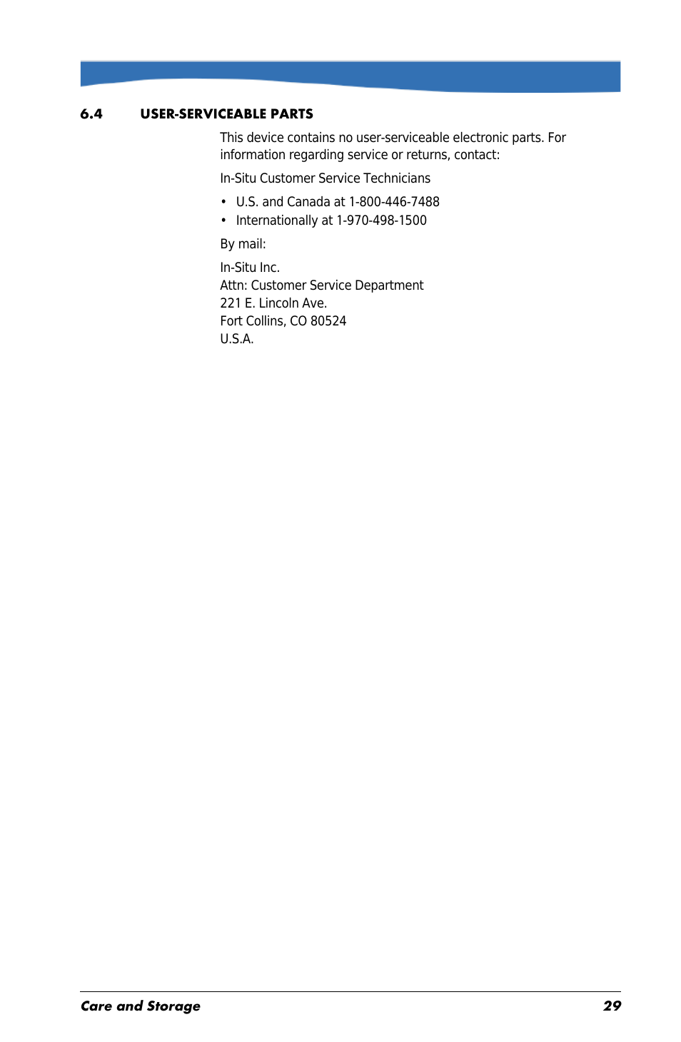 4 user-serviceable parts | In-Situ Aquaculture Buoy Manual (purchased before 28 May 2013) User Manual | Page 29 / 34