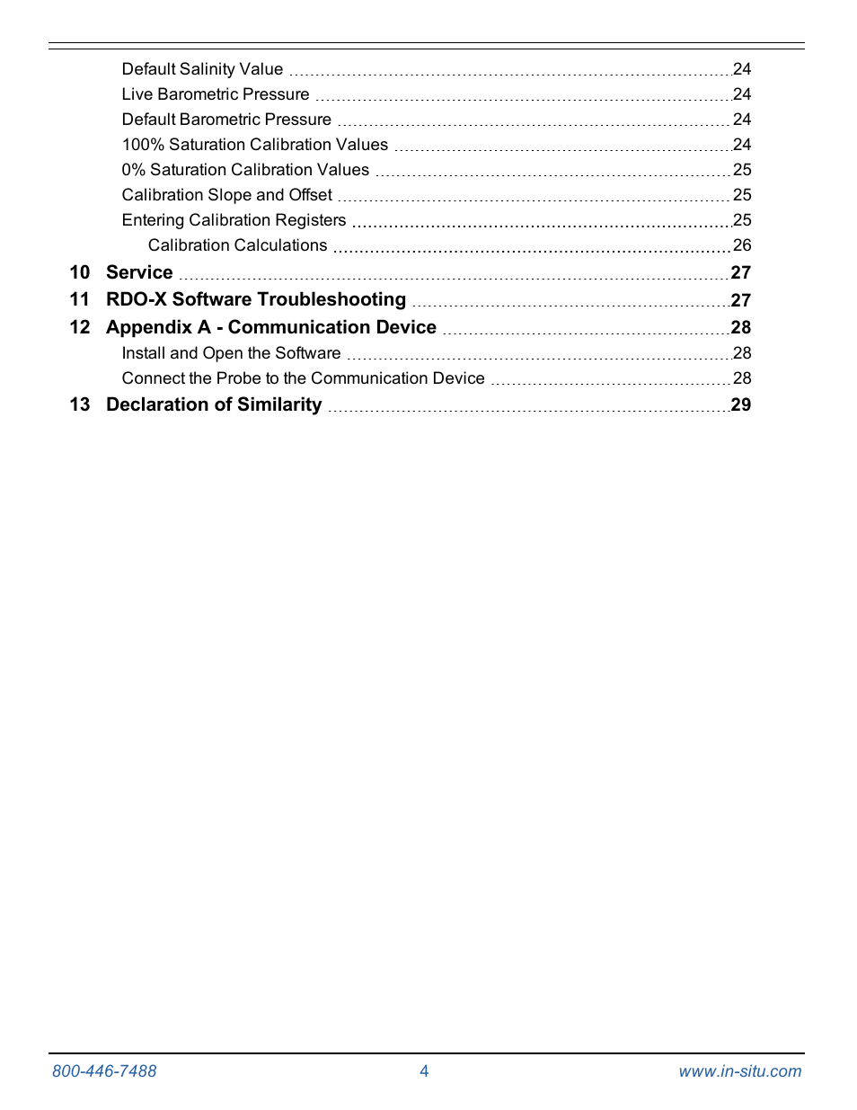 In-Situ RDO PRO-X Process Optical Dissolved Oxygen Sensor Manual User Manual | Page 4 / 29
