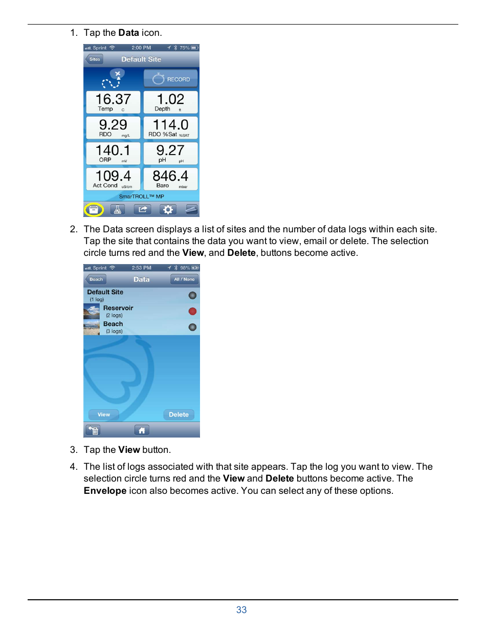 In-Situ smarTROLL Multiparameter Handheld Operators Manual User Manual | Page 33 / 71