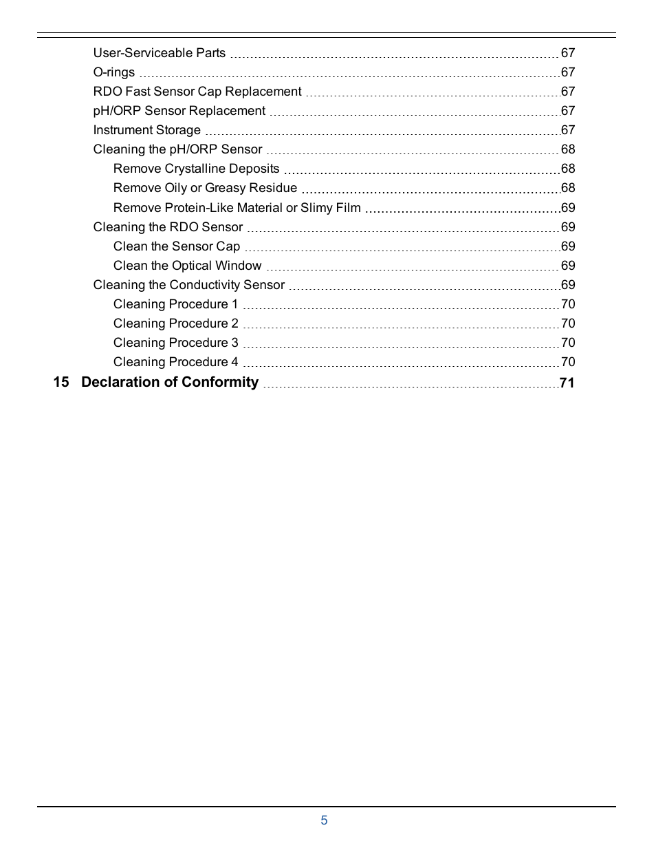 In-Situ smarTROLL Multiparameter Handheld Operators Manual User Manual | Page 5 / 71