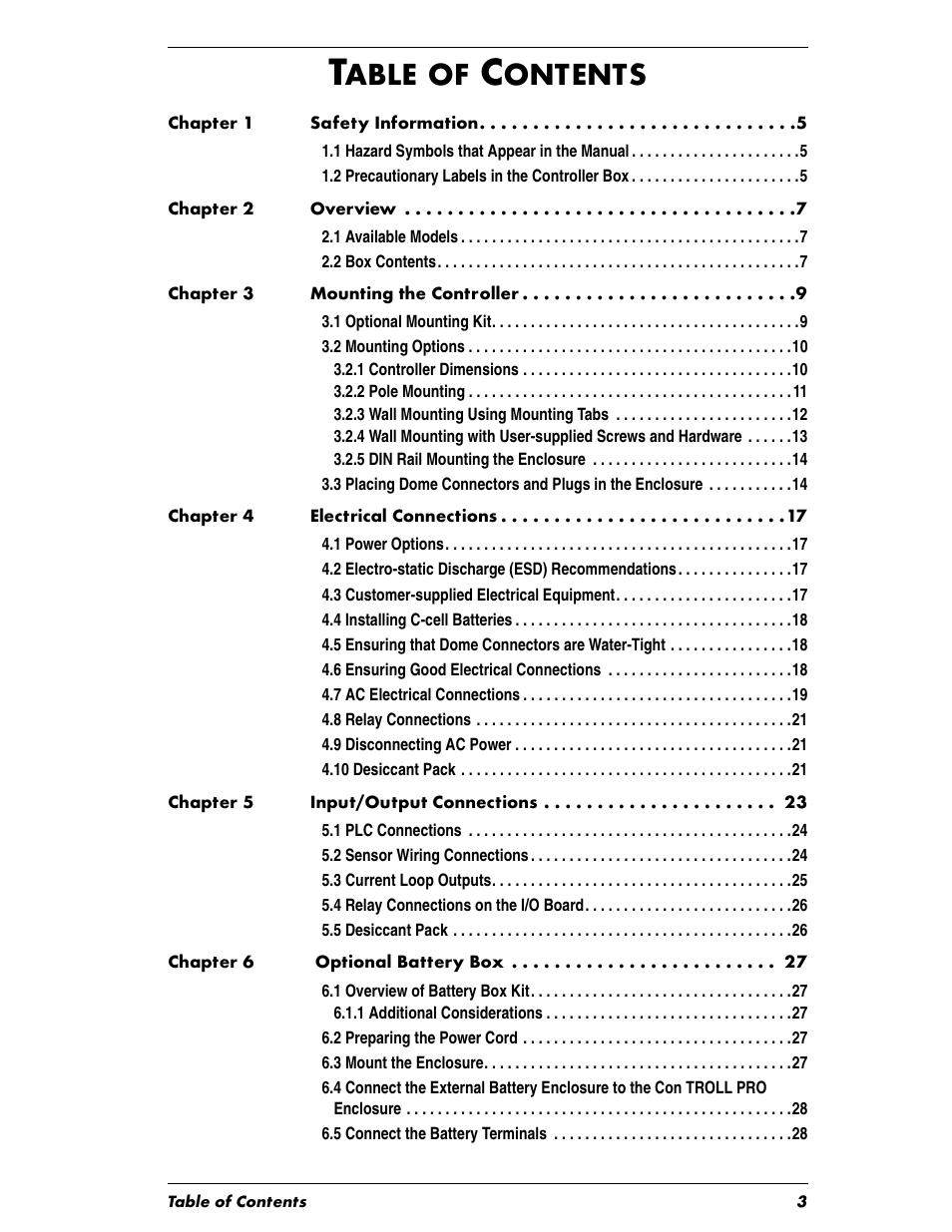 Able, Ontents | In-Situ Con TROLL PRO Installation Manual (purchased before 10 May 2012) User Manual | Page 3 / 32