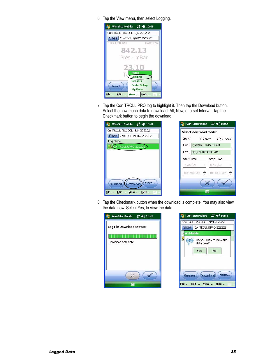 In-Situ Con TROLL PRO Operators Manual (purchased before 10 May 2012) User Manual | Page 35 / 40