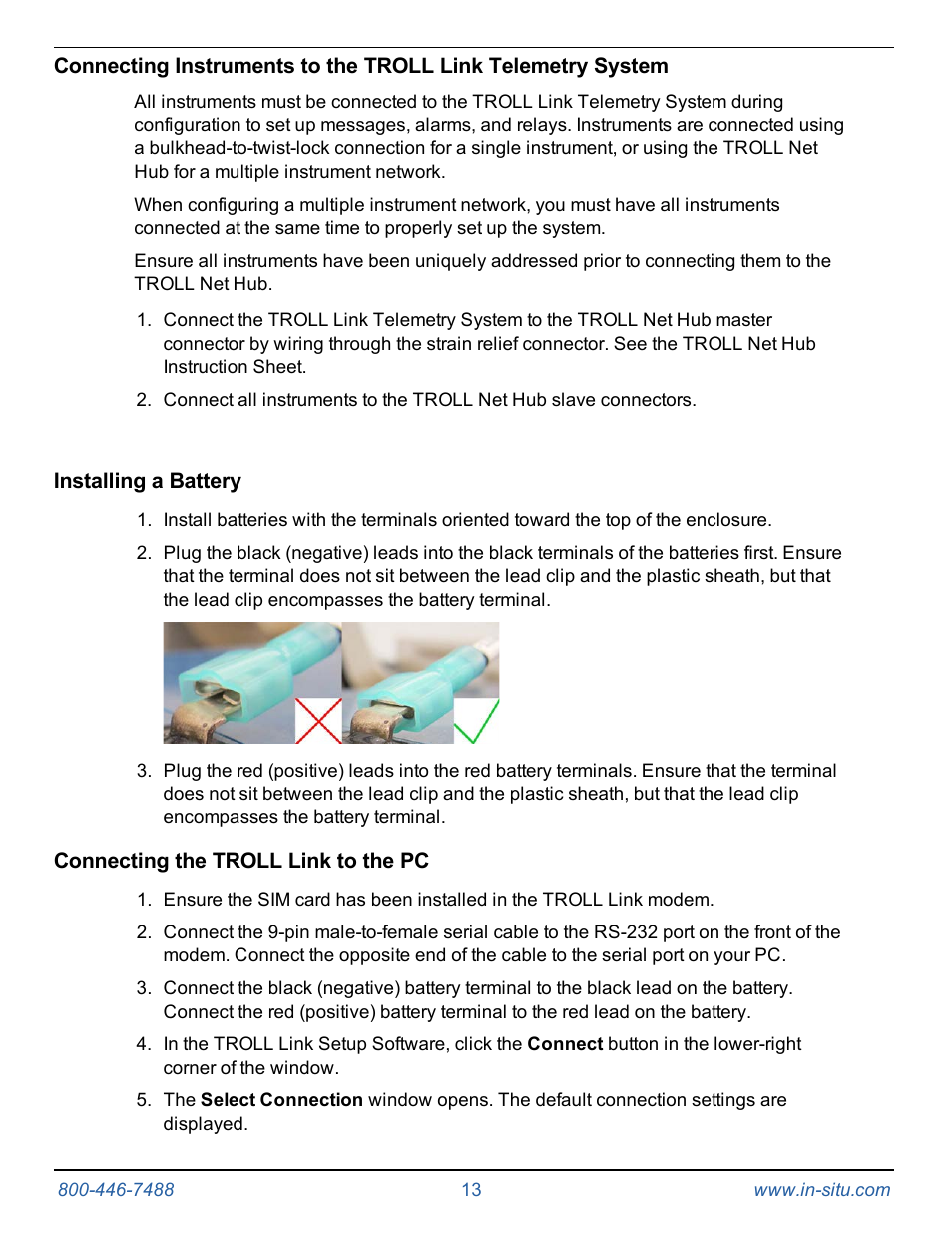 In-Situ TROLL Link Telemetry System Operators Manual User Manual | Page 13 / 50