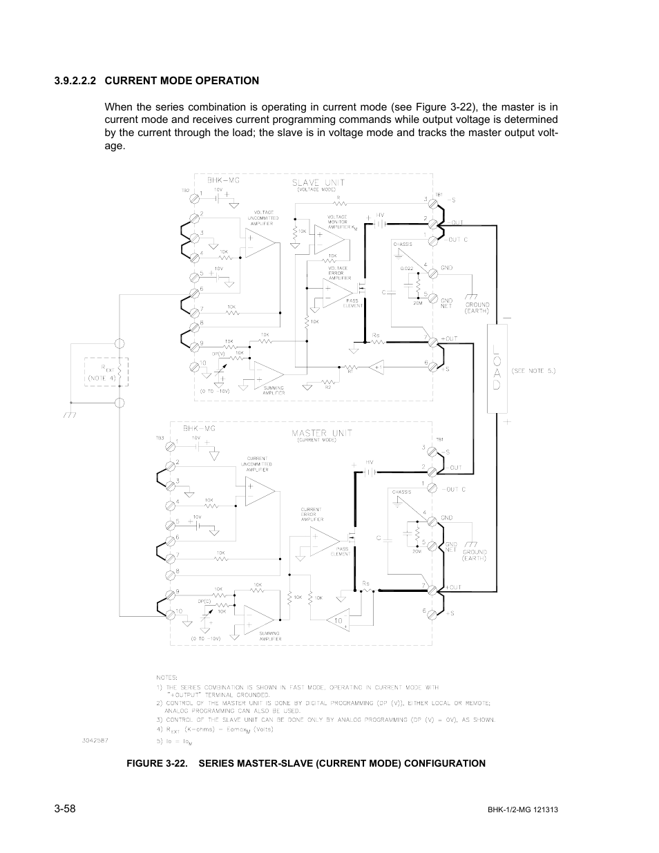 2 current mode operation, Current mode operation -58, 22 to | KEPCO BHK-MG 40W (Half Rack) Series User Manual | Page 102 / 148