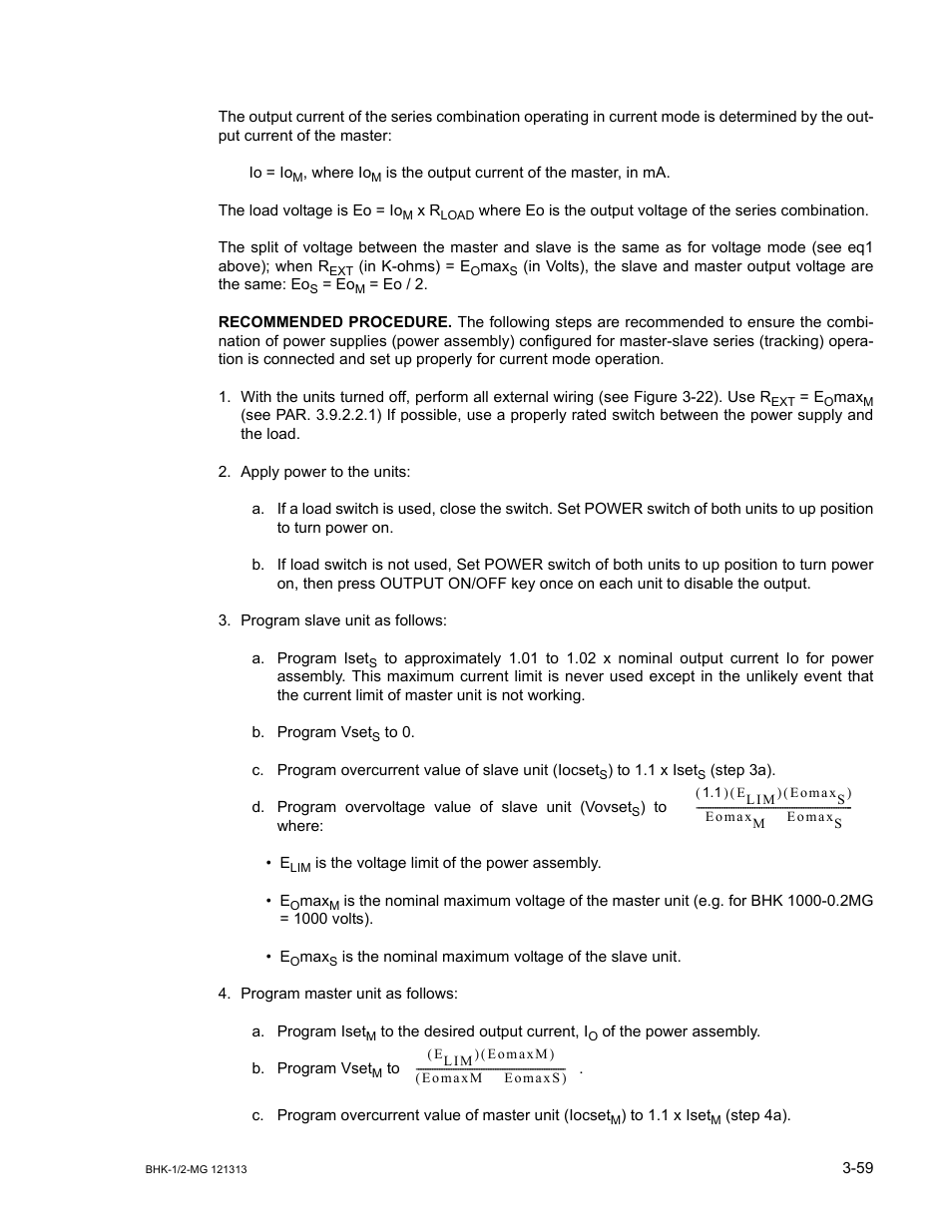 KEPCO BHK-MG 40W (Half Rack) Series User Manual | Page 103 / 148