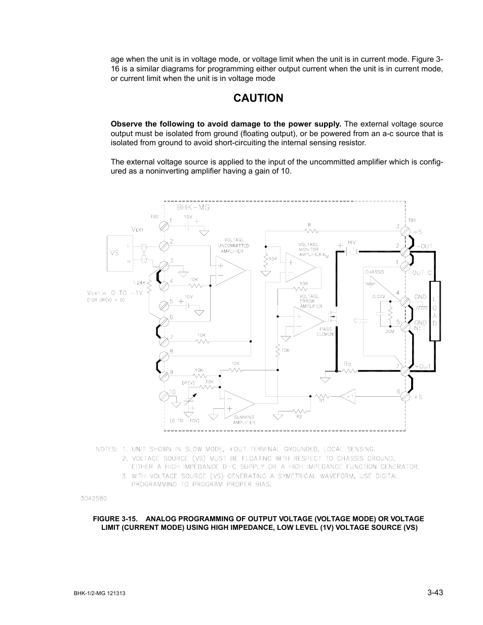 S 3-15, Caution | KEPCO BHK-MG 40W (Half Rack) Series User Manual | Page 87 / 148