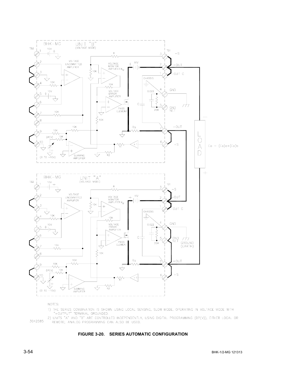 Figure 3-20. series automatic configuration, 20 series automatic configuration -54, 20 through 3-22) illus | KEPCO BHK-MG 40W (Half Rack) Series User Manual | Page 98 / 148