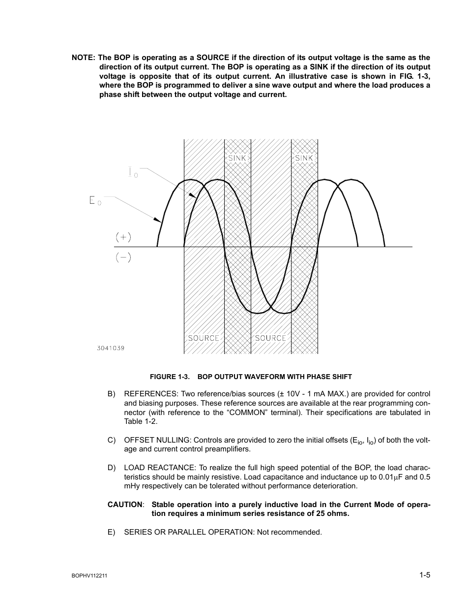 Figure 1-3. bop output waveform with phase shift, Bop output waveform with phase shift -5 | KEPCO BOP-HV User Manual | Page 17 / 48