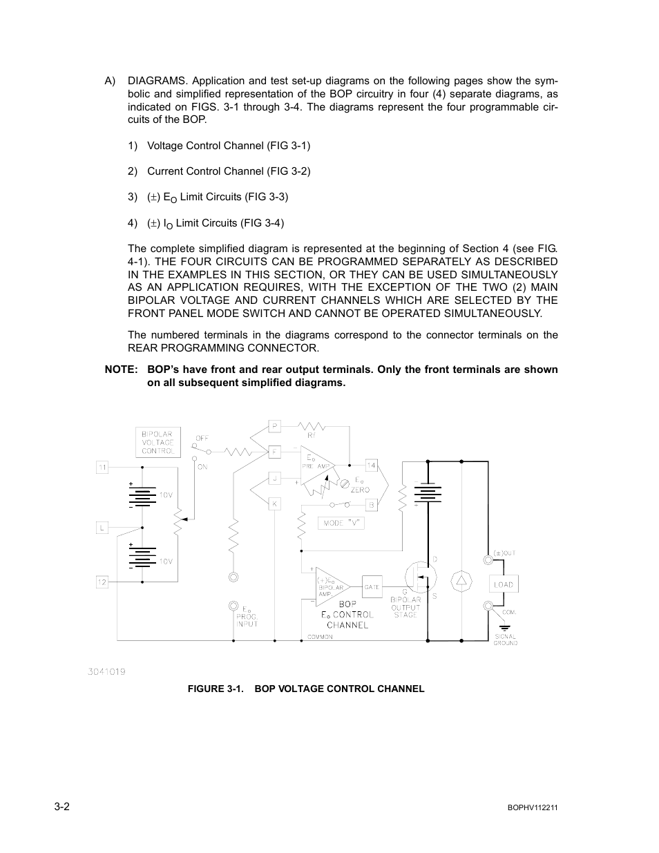 Figure 3-1. bop voltage control channel, Bop voltage control channel -2 | KEPCO BOP-HV User Manual | Page 28 / 48